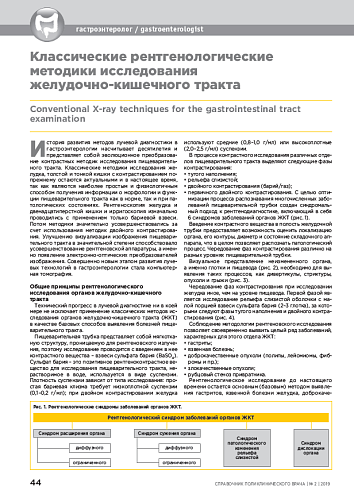 Классические рентгенологические методики исследования желудочно-кишечного тракта