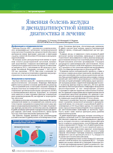 Язвенная болезнь желудка и двенадцатиперстной кишки: диагностика и лечение