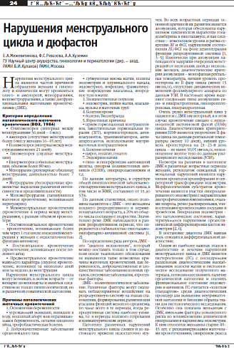 Нарушения менструального цикла и дюфастон