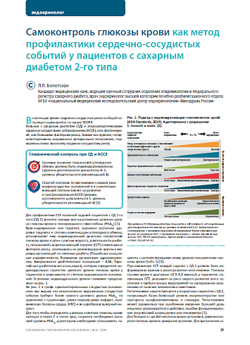 Самоконтроль глюкозы крови как метод профилактики сердечно-сосудистых событий у пациентов с сахарным диабетом 2-го типа