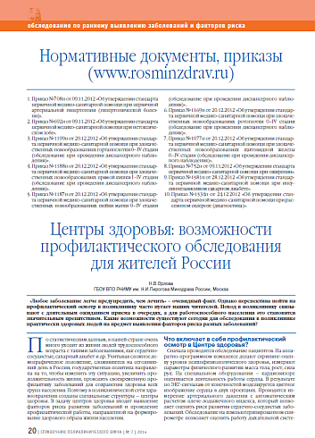 Центры здоровья: возможности профилактического обследования для жителей России