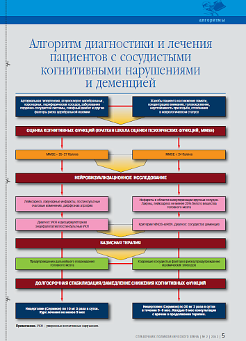 Алгоритм диагностики и лечения пациентов с сосудистыми когнитивными нарушениями и деменцией