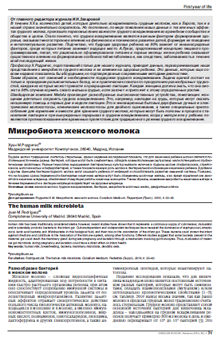 Микробиота женского молока