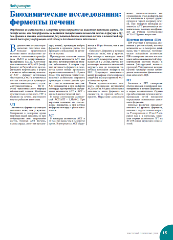 Биохимические исследования: ферменты печени