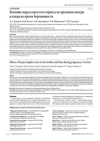 Влияние вируса простого герпеса на организм матери и плода во время беременности