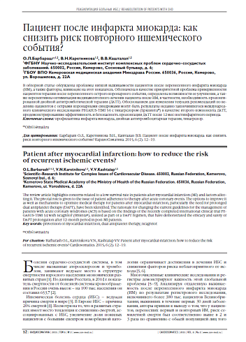 Пациент после инфаркта миокарда: как снизить риск повторного ишемического события?