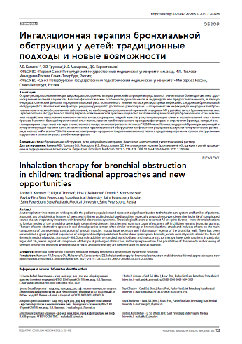 Ингаляционная терапия бронхиальной обструкции у детей: традиционные подходы и новые возможности