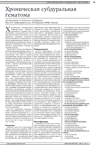 Хроническая субдуральная гематома