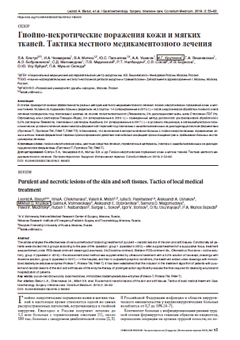 Гнойно-некротические поражения кожи и мягких тканей. Тактика местного медикаментозного лечения
