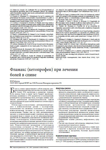 Фламакс (кетопрофен) при лечении  болей в спине