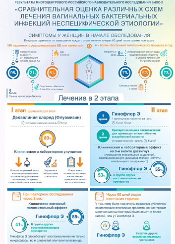 Сравнительная характеристика различных схем лечения вагинальных бактериальных инфекций неспецифической этиологии 