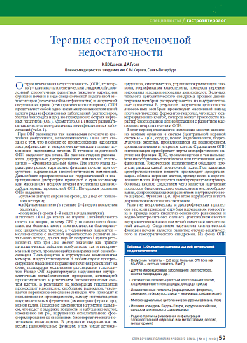 Терапия острой печеночной недостаточности