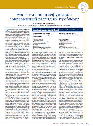 Эректильная дисфункция: современный взгляд на проблему