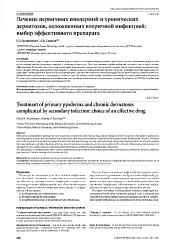 Лечение первичных пиодермий и хронических дерматозов, осложненных вторичной инфекцией: выбор эффективного препарата