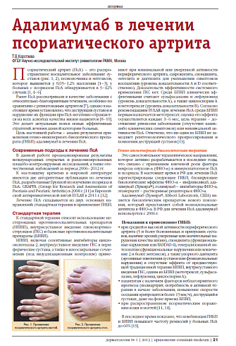 Адалимумаб в лечении псориатического артрита