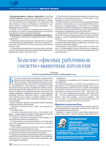 Болезни офисных работников: скелетно-мышечная патология