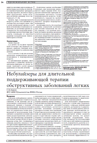 Небулайзеры для длительной поддерживающей терапии обструктивных заболеваний легких