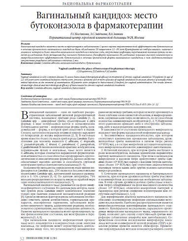 Вагинальный кандидоз: место бутоконазола в фармакотерапии