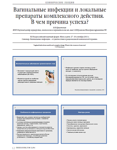Вагинальные инфекции и локальные препараты комплексного действия.  В чем причина успеха?