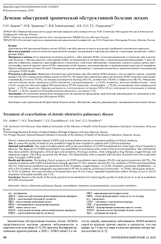 Лечение обострений хронической обструктивной болезни легких