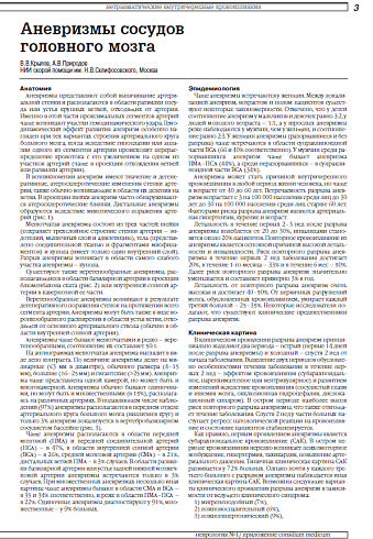 Аневризмы сосудов головного мозга