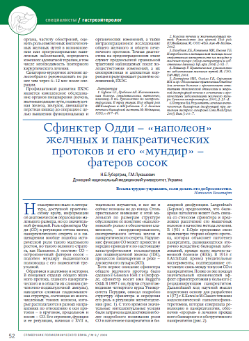 Сфинктер Одди – «наполеон» желчных и панкреатических протоков и его «мундир» – фатеров сосок
