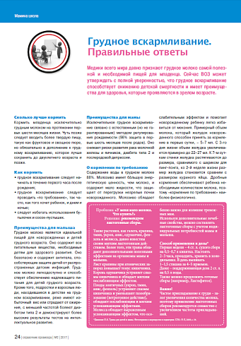 Грудное вскармливание. Правильные ответы