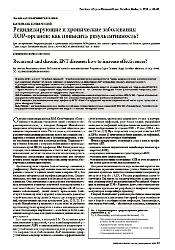 Рецидивирующие и хронические заболевания  ЛОР-органов: как повысить результативность?