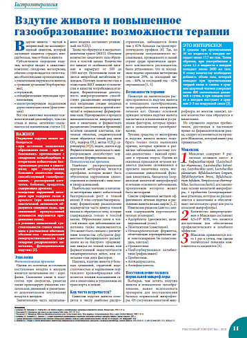 Вздутие живота и повышенное газообразование: возможности терапии