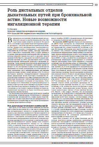 Роль дистальных отделов дыхательных путей при бронхиальной астме. Новые возможности ингаляционной терапии