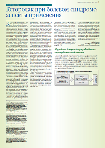 Кеторолак при болевом синдроме:  аспекты применения