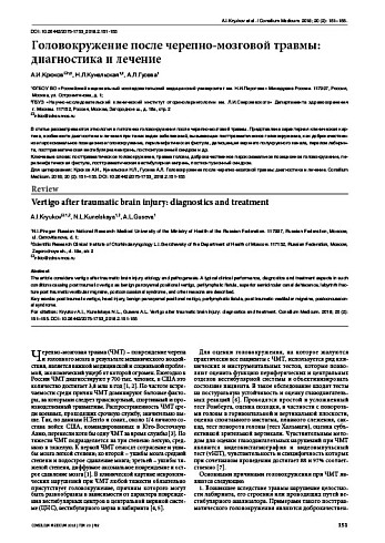 Головокружение после черепно-мозговой травмы: диагностика и лечение