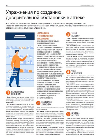 Упражнения по созданию доверительной обстановки в аптеке