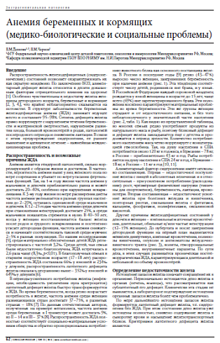 Анемия беременных и кормящих  (медико-биологические и социальные проблемы)