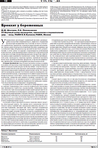 Бронхит у беременных