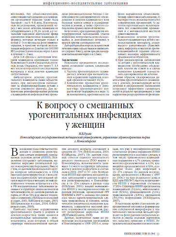 К вопросу о смешанных урогенитальных инфекциях  у женщин