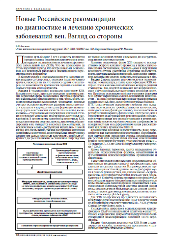 Новые Российские рекомендации  по диагностике и лечению хронических  заболеваний вен. Взгляд со стороны