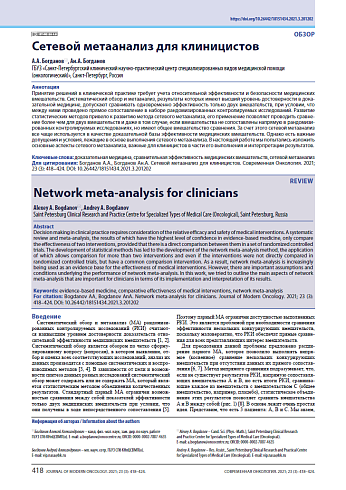 Сетевой метаанализ для клиницистов