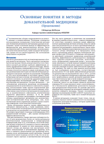 Основные понятия и методы доказательной медицины (продолжение)