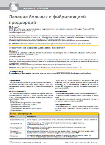 Лечение больных с фибрилляцией предсердий