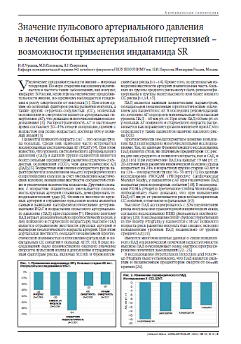 Значение пульсового артериального давления  в лечении больных артериальной гипертензией – возможности применения индапамида SR