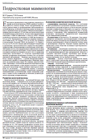 Подростковая маммология