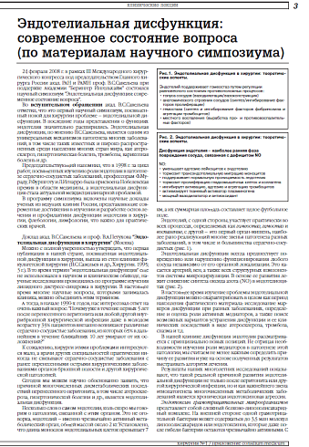 Эндотелиальная дисфункция: современное состояние вопроса (по материалам научного симпозиума)