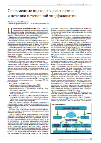 Современные подходы к диагностике  и лечению печеночной энцефалопатии