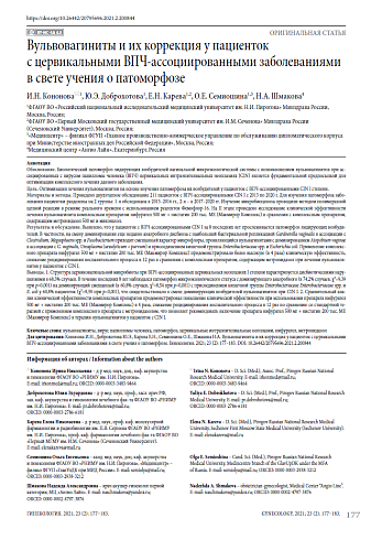 Вульвовагиниты и их коррекция у пациенток с цервикальными ВПЧ-ассоциированными заболеваниями в свете учения о патоморфозе