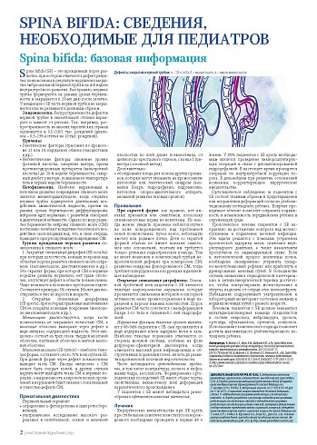 SPINA BIFIDA: сведения, необходимые для педиатров