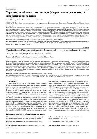 Терминальный илеит: вопросы дифференциального диагноза и перспективы лечения